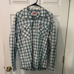 Wrangler western Blue and White Checkered Shirt
